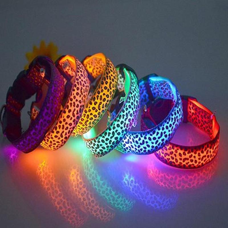 Leopard Glow-In-The-Dark Led Pet Collar: Keep Your Furry Friend Safe And Stylish!