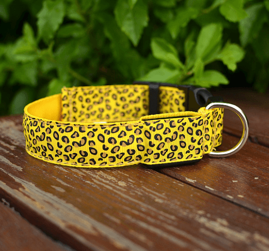 Leopard Glow-In-The-Dark Led Pet Collar: Keep Your Furry Friend Safe And Stylish!