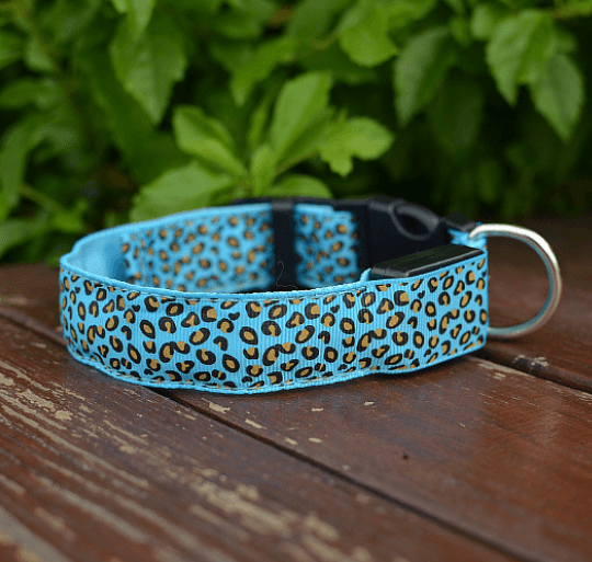 Leopard Glow-In-The-Dark Led Pet Collar: Keep Your Furry Friend Safe And Stylish!