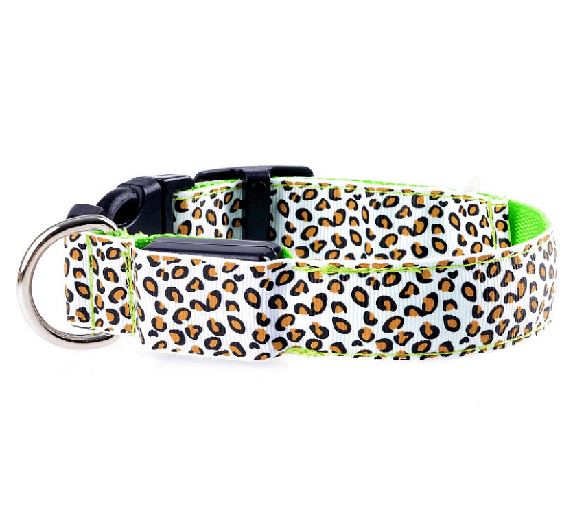 Leopard Glow-In-The-Dark Led Pet Collar: Keep Your Furry Friend Safe And Stylish!