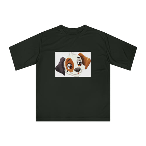 Cute Puppy Face Performance T-Shirt — Paw Print Pattern Athletic Tee