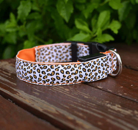 Leopard Glow-In-The-Dark Led Pet Collar: Keep Your Furry Friend Safe And Stylish!